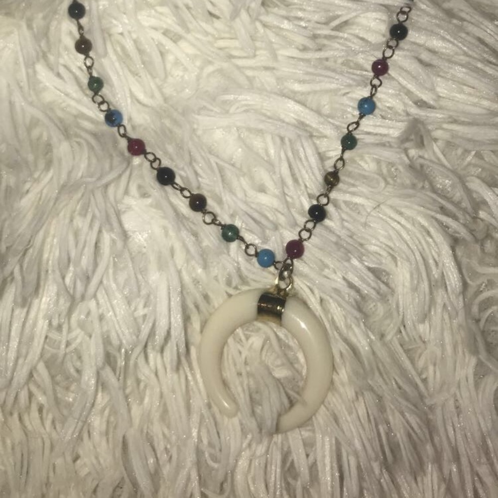 Colorful horn necklace